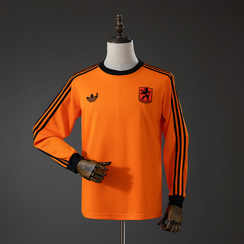 Netherlands 1980 Home Retro Long Sleeved Jersey S-XXL - 1