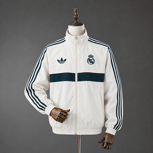 Real Madrid 26/27 Full Zip Jacket – White S-XXL