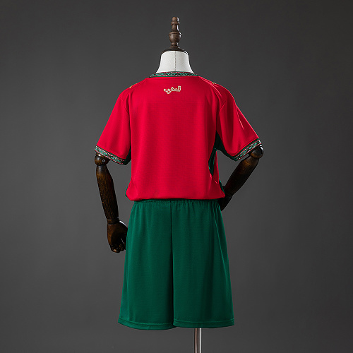 Morocco 2026 Home Kids Kit Jersey Size：16-28 - 1