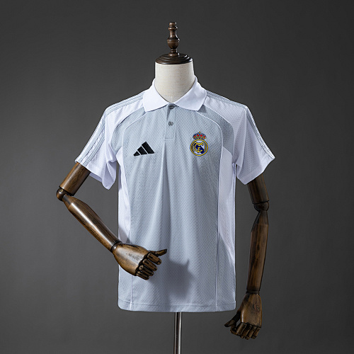 Real Madrid 25/26 POLO – Grey & White S-XXL