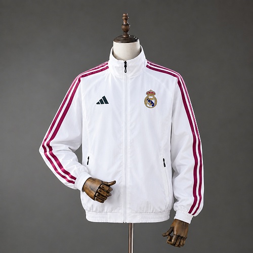 Real Madrid 26/27 Full Zip Jacket – White S-XXL