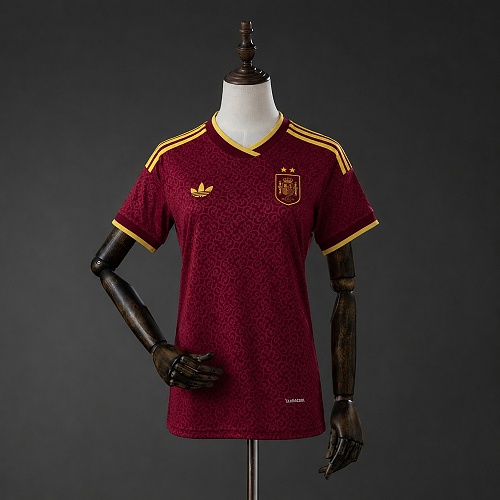Spain 2026 2 Stars Special Edition Womens Jersey – Maroon S-XXL