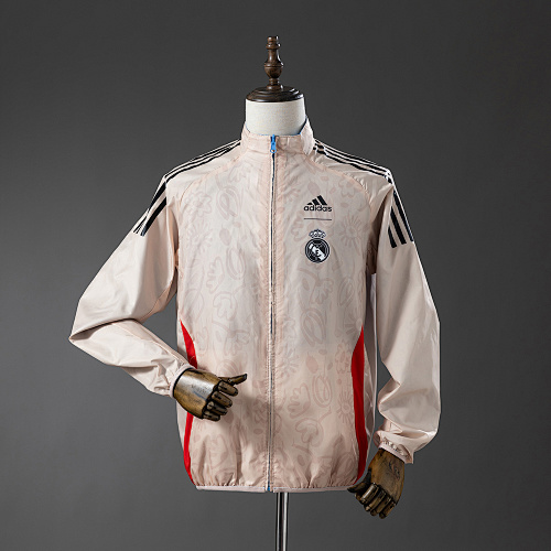 Real Madrid Reversible Jacket Windbreaker – Beige & Blue S-XXL - 1