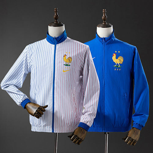 French Reversible Jacket Windbreaker – White & Blue S-XXL - 1