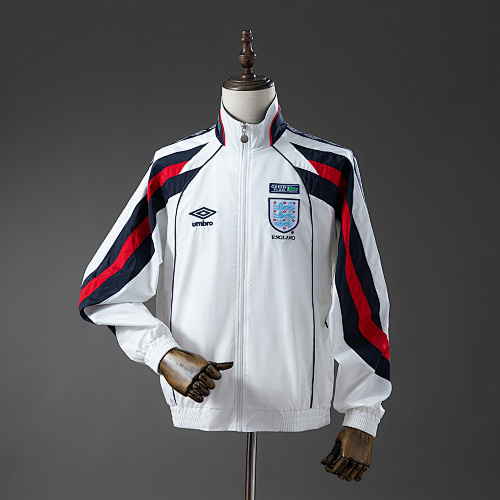 England 1998 Retro Windbreaker – White S-XXL