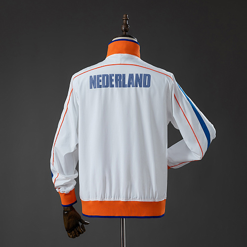 Netherlands 10/11 Retro Windbreaker White S-XXL