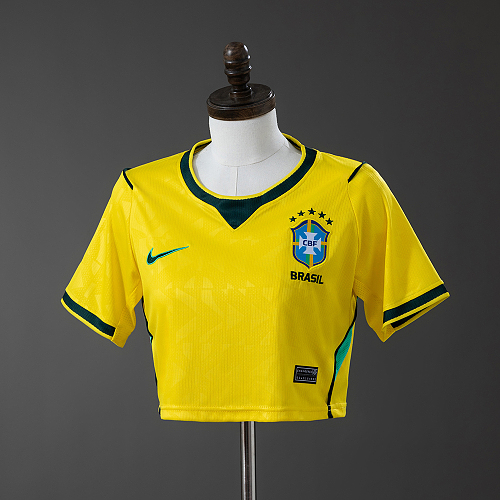 Brazil 2026 Home Women’s crop top style Jersey S-XXL