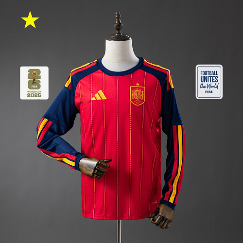 Spain 2026 Home Long-Sleeve Jersey S-4XL