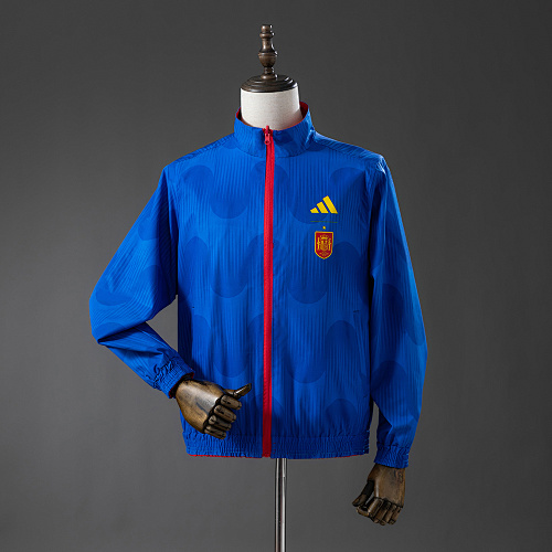 Spain 2026 Reversible Jacket Windbreaker – Red & Blue S-3XL