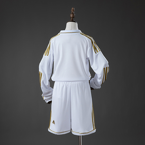 Real Madrid 11/12 Home Retro Long-Sleeve Kids Kit Jersey Size 16-28