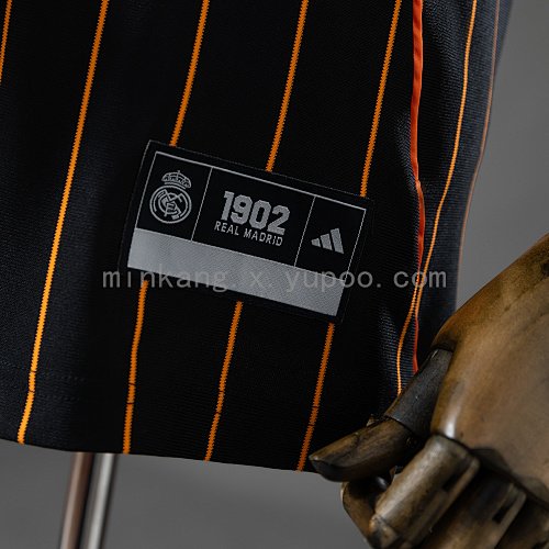 Real Madrid 25/26 Baseball – Black and Orange Striped Jersey S-4XL