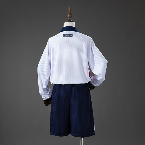 England 1998 Home Retro Long-Sleeved Kids Kit Jersey Size 16-28 - 1
