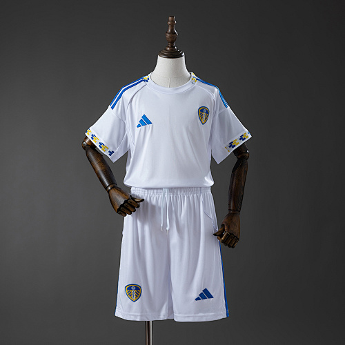 Leeds United 25/26 Home Kids Kit Jersey Size 16-28