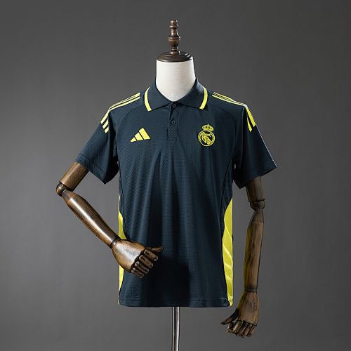 Real Madrid 25/26 POLO – Dark Grey & Yellow S-XXL