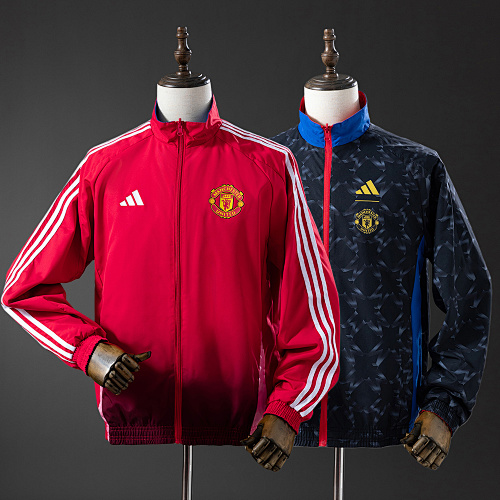 M-U Reversible Anthem Jacket Windbreaker – Black/Red S-XXL